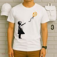 Girl With Btc Balloon Crypto Bitcoin For Cypherpunks T-Shirt thumb 6