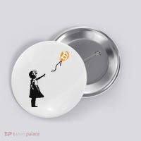 Girl With Btc Balloon Crypto Bitcoin For Cypherpunks Button thumb 0