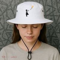 Girl With Btc Balloon Crypto Bitcoin For Cypherpunks Bucket Hat thumb 3