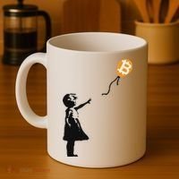 Girl With Btc Balloon Crypto Bitcoin For Cypherpunks Coffee Mug thumb 4