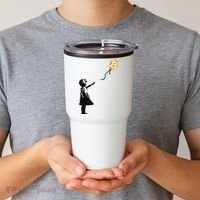 Girl With Btc Balloon Crypto Bitcoin For Cypherpunks Tumbler thumb 2