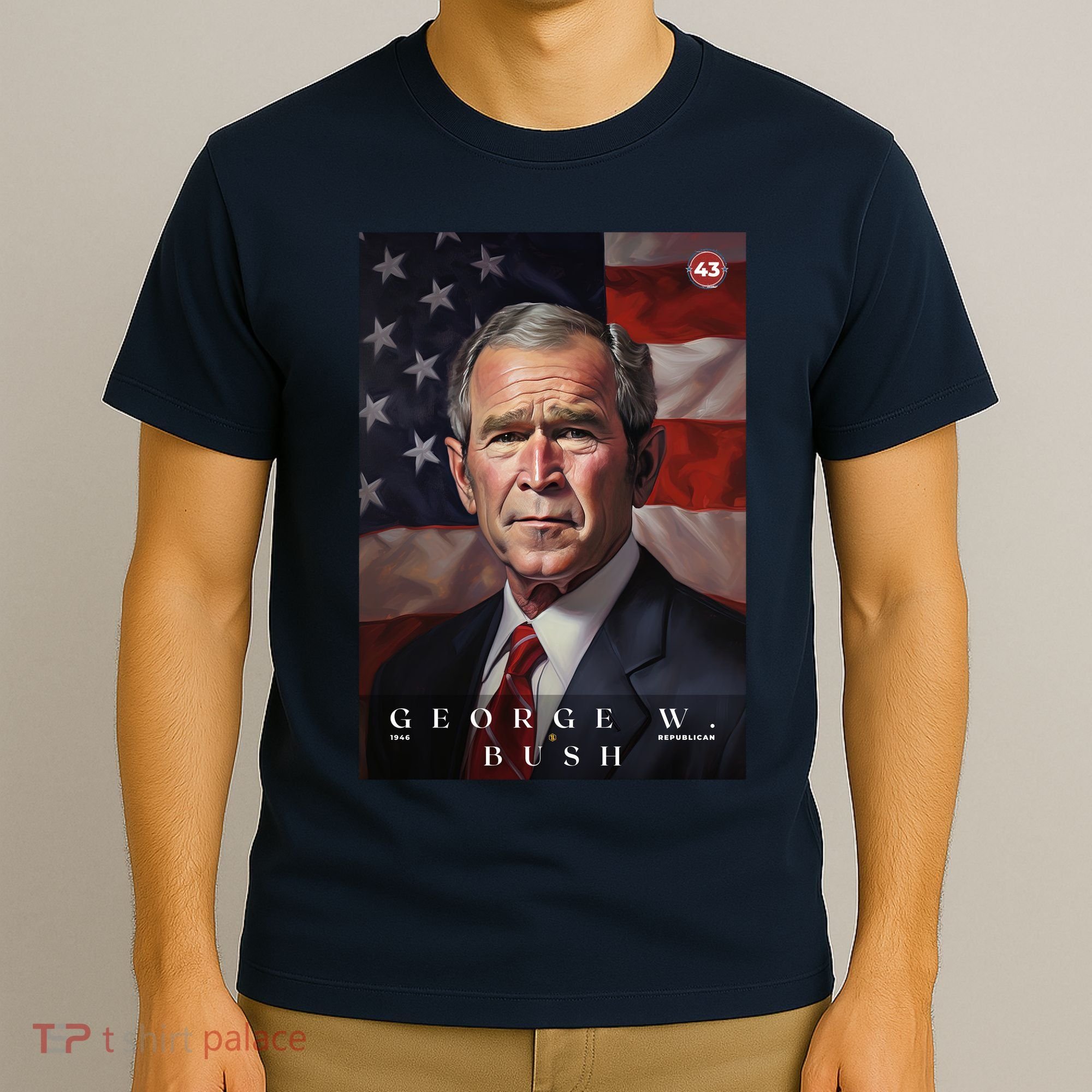 George W. Bush 43rd President Of The United States Portrait T-Shirt