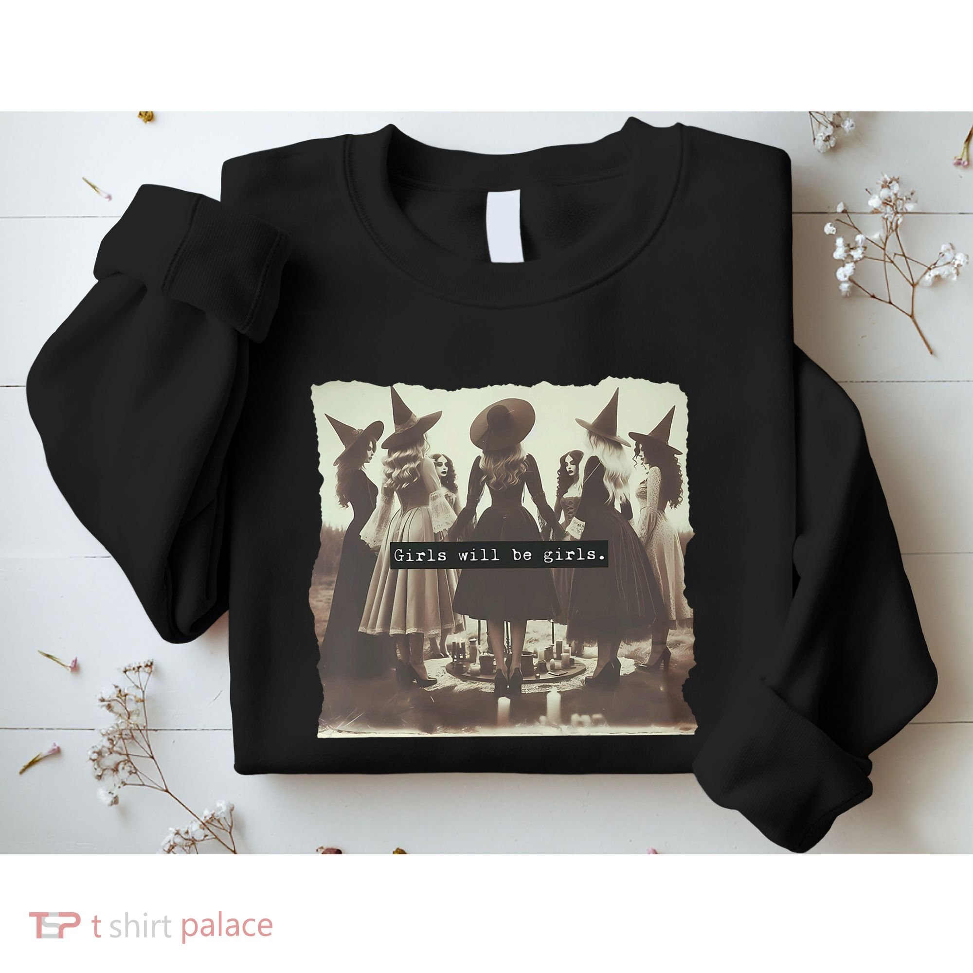 Girl Will Be Girl Funny Witch Witchy Vibes Halloween Sweatshirt