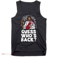 Guess Whos Back Jesus Easter Funny Religious Tank Top thumb 0