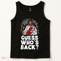 Guess Whos Back Jesus Easter Funny Religious Tank Top thumb 2