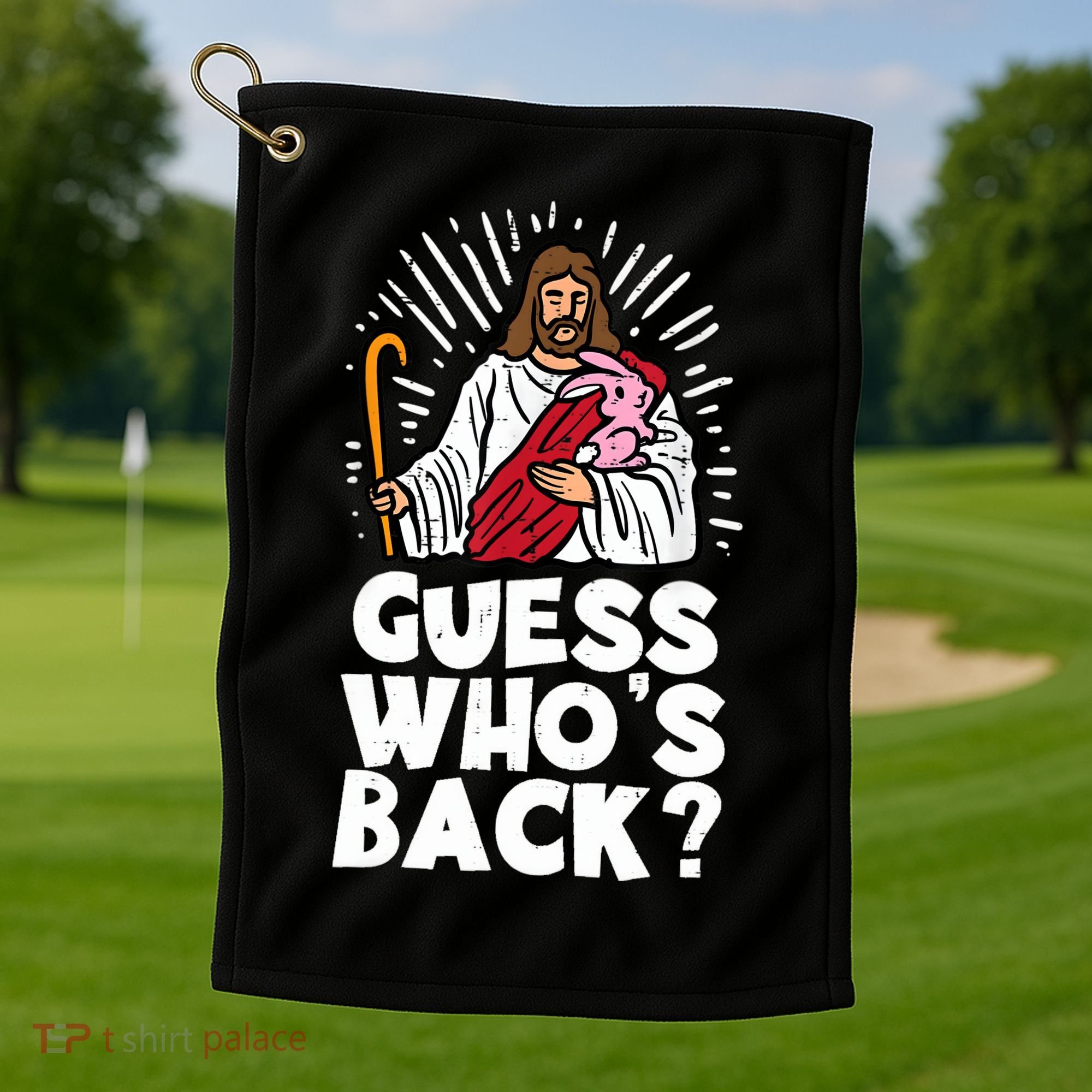 Guess Whos Back Jesus Easter Funny Religious Golf Towel