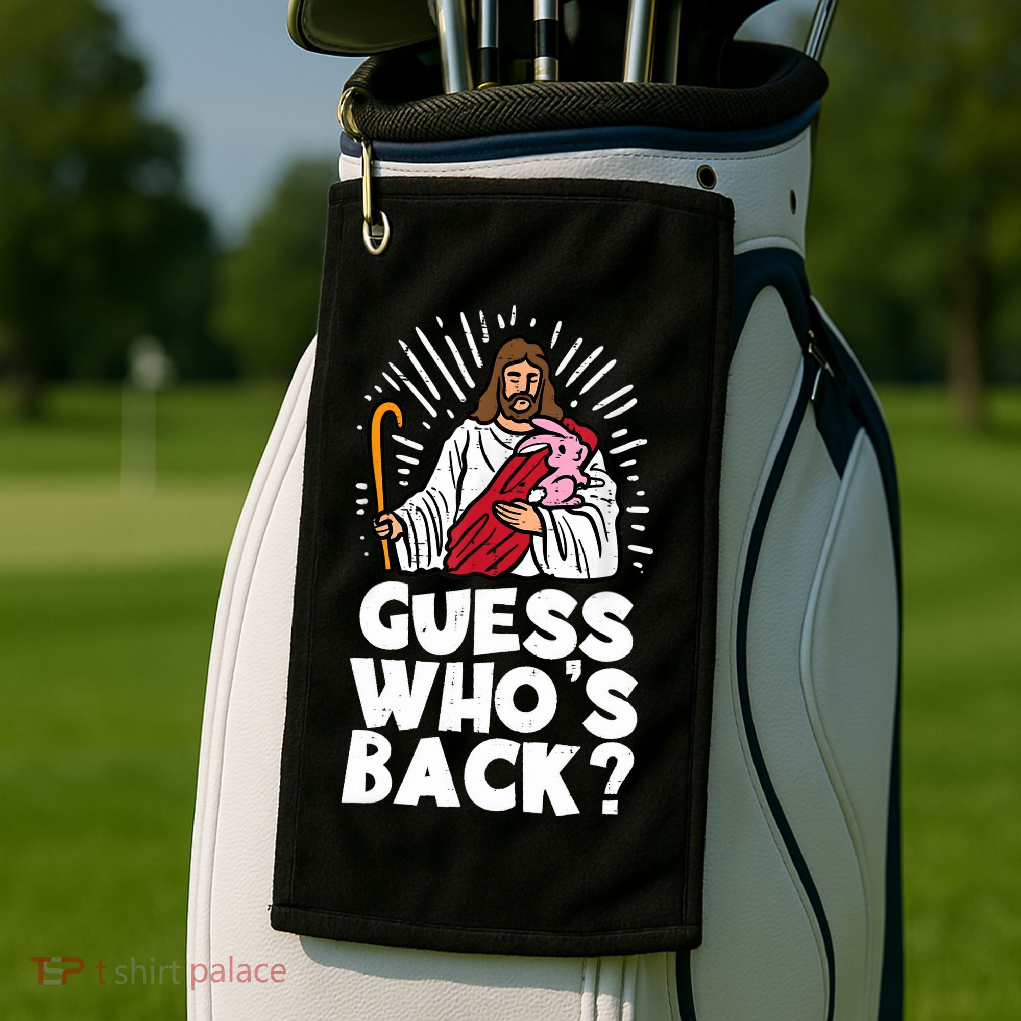 Guess Whos Back Jesus Easter Funny Religious Golf Towel