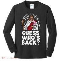 Guess Whos Back Jesus Easter Funny Religious Kids Long Sleeve Shirt thumb 0