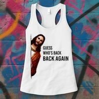 Guess Who's Back Back Again Easter Jesus Christian Gifts Women's Tank Top thumb 3