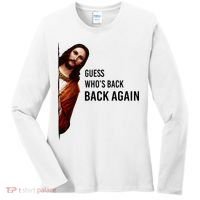 Guess Who's Back Back Again Easter Jesus Christian Gifts Women's Long Sleeve Shirt thumb 0