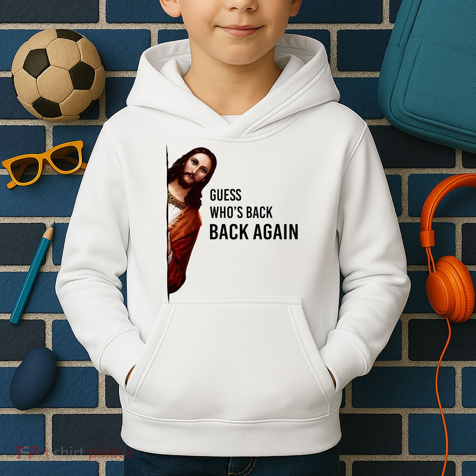 Guess Who's Back Back Again Easter Jesus Christian Gifts Kids Hoodie