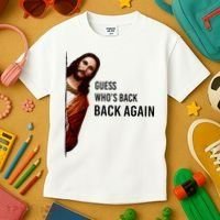 Guess Who's Back Back Again Easter Jesus Christian Gifts Kids T-Shirt thumb 3