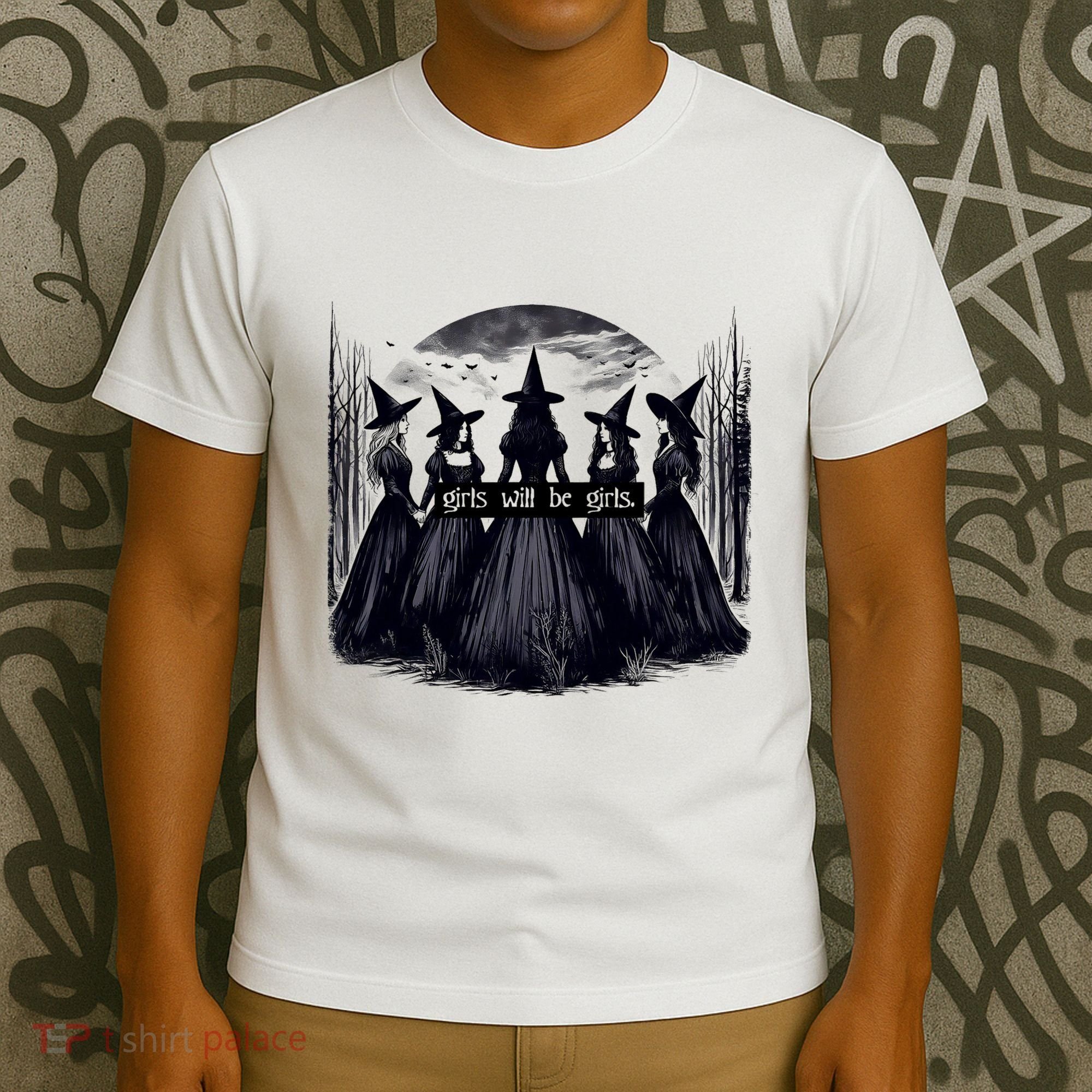 Girl Will Be Girl Witch Halloween Funny Witchy Vibes T-Shirt