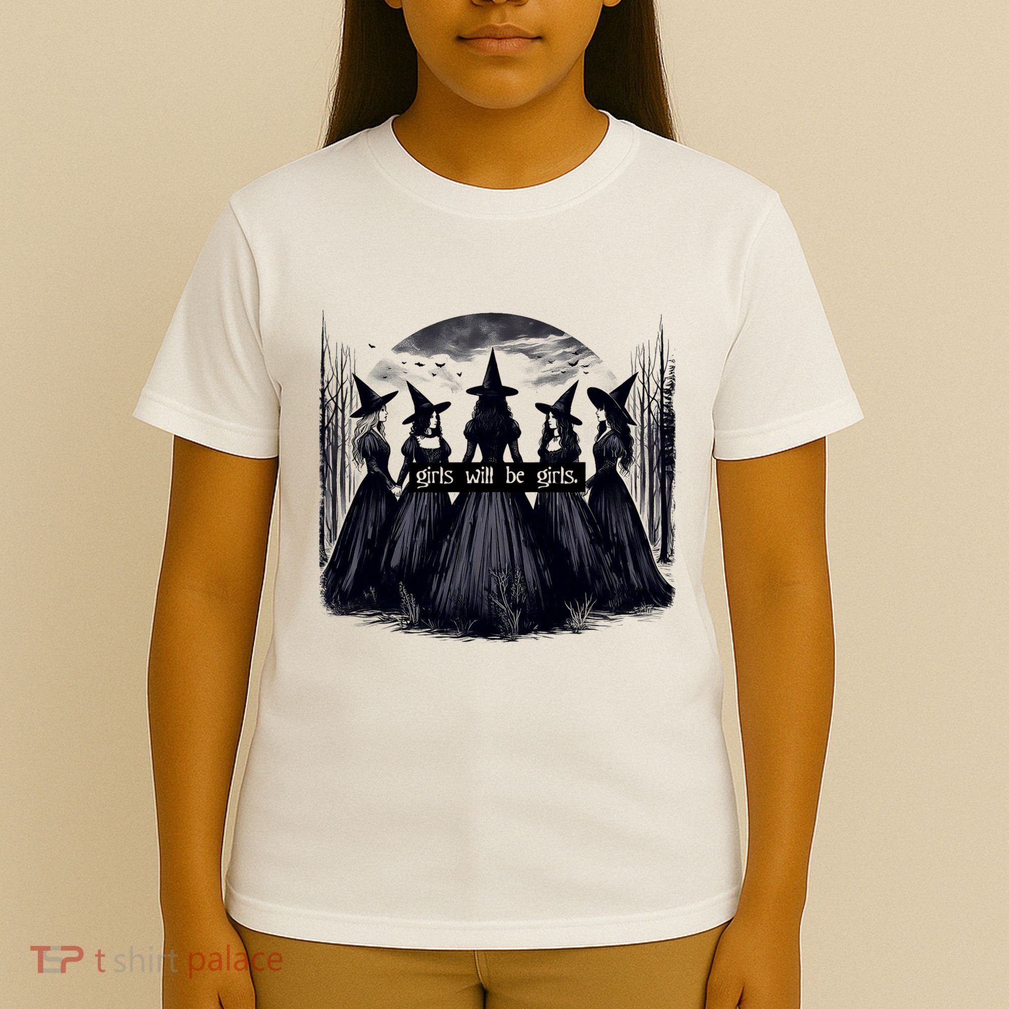 Girl Will Be Girl Witch Halloween Funny Witchy Vibes T-Shirt