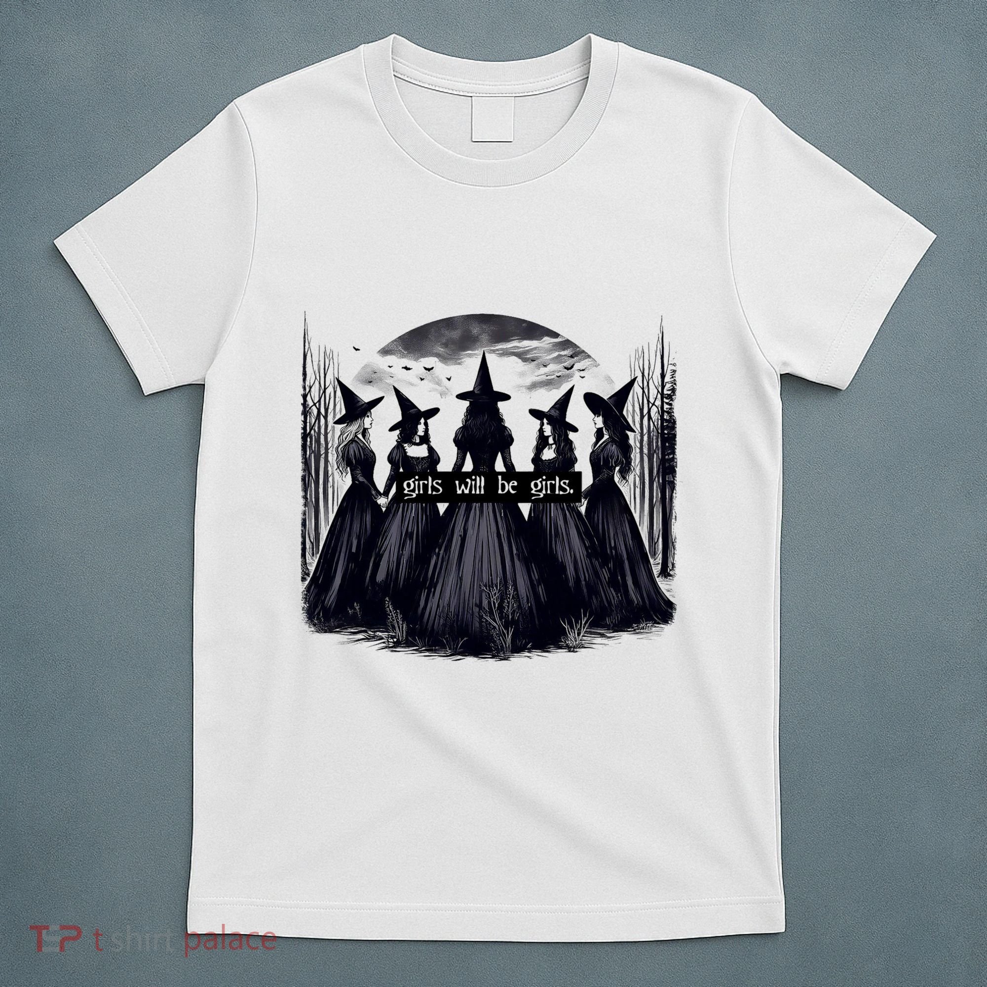 Girl Will Be Girl Witch Halloween Funny Witchy Vibes T-Shirt