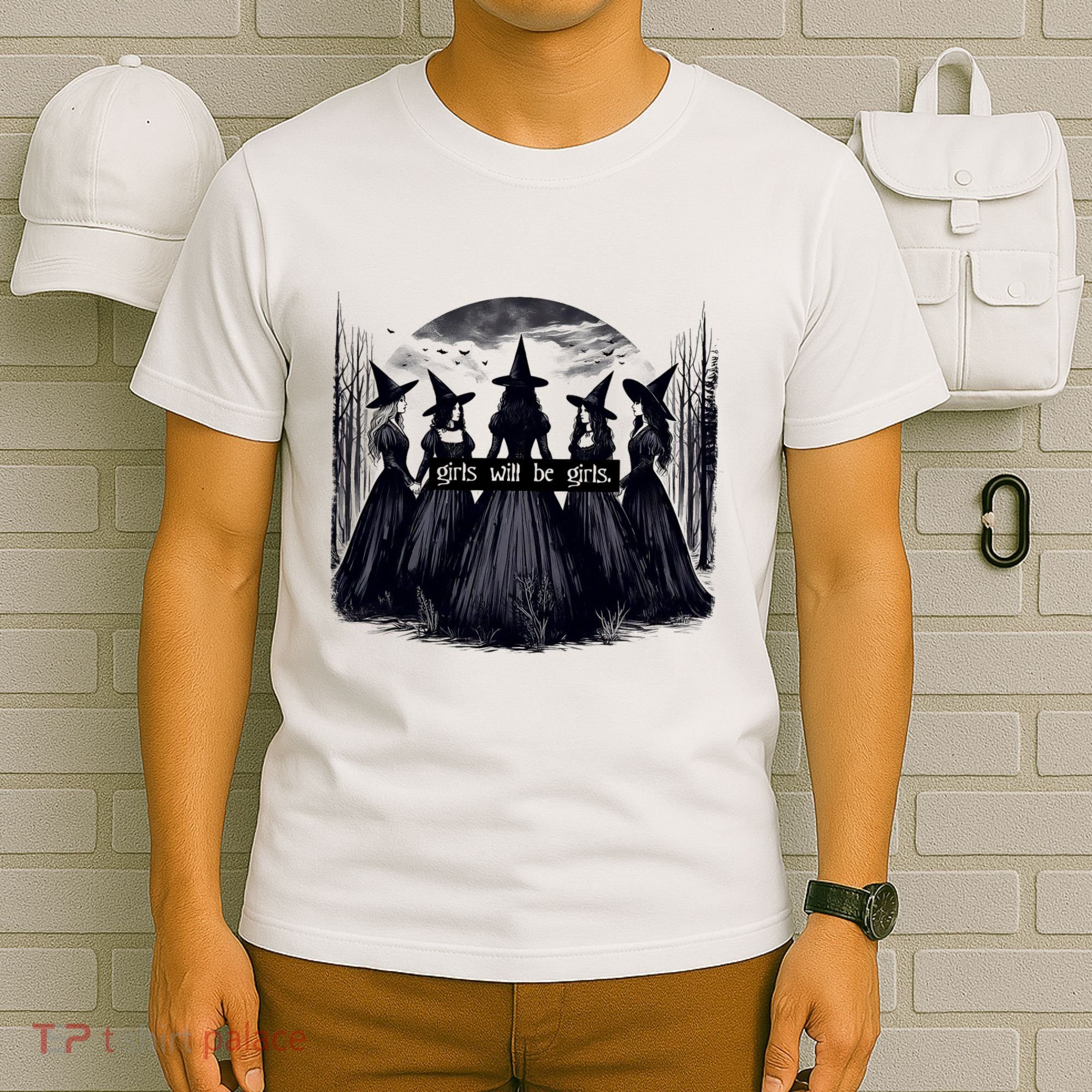 Girl Will Be Girl Witch Halloween Funny Witchy Vibes T-Shirt