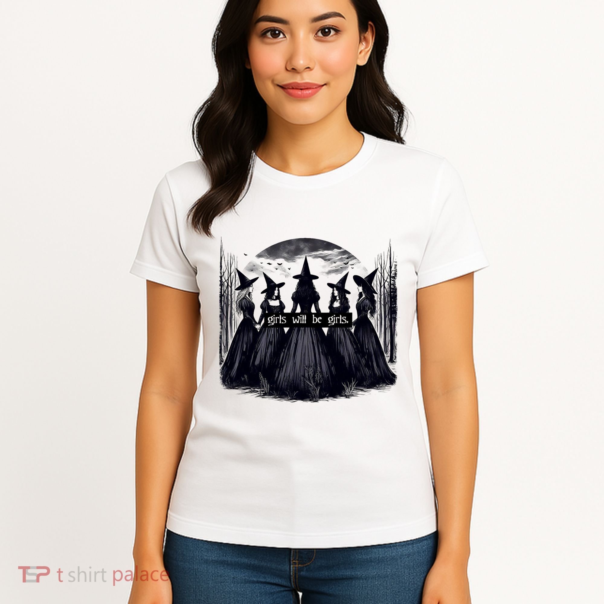Girl Will Be Girl Witch Halloween Funny Witchy Vibes Women's T-Shirt