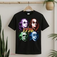 George Washington Benjamin Franklin 1776 Vintage Rock Band T-Shirt thumb 2