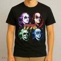 George Washington Benjamin Franklin 1776 Vintage Rock Band T-Shirt thumb 3