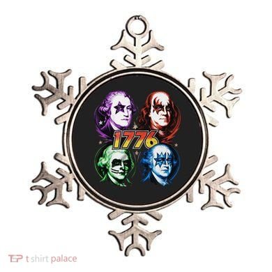 George Washington Benjamin Franklin 1776 Vintage Rock Band Ornament
