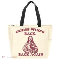 Guess Who's Back? Back Again Happy Easter! Jesus Christ Tote Bag thumb 0
