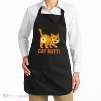 Guess What Cat Butt Funny Animal Humor Retro Cartoon Apron thumb 2