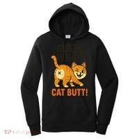 Guess What Cat Butt Funny Animal Humor Retro Cartoon Women's Hoodie thumb 0