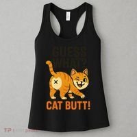 Guess What Cat Butt Funny Animal Humor Retro Cartoon Women's Tank Top thumb 3