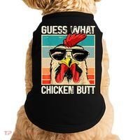 Guess What Chicken Butt Funny Chicken Meme Doggie Tank thumb 0