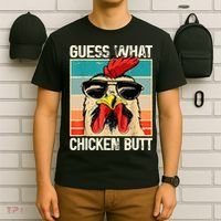 Guess What Chicken Butt Funny Chicken Meme T-Shirt thumb 6