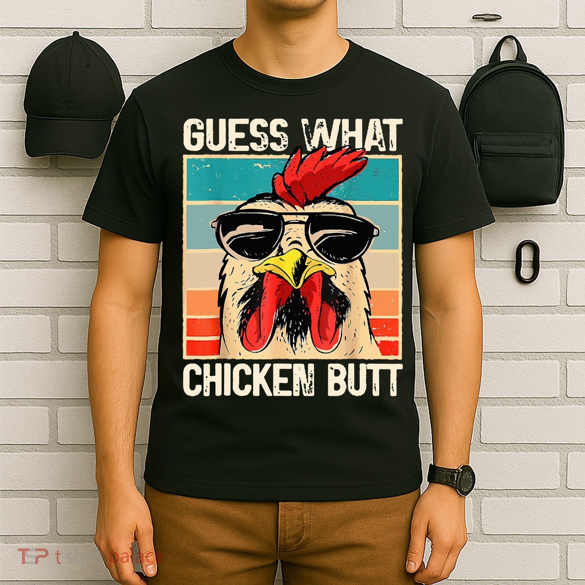 Guess What Chicken Butt Funny Chicken Meme T-Shirt