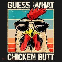 Guess What Chicken Butt Funny Chicken Meme Ornament thumb 1