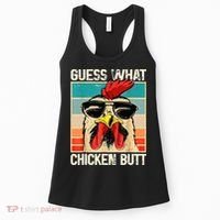 Guess What Chicken Butt Funny Chicken Meme Women's Tank Top thumb 0