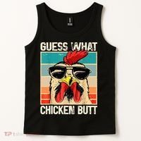 Guess What Chicken Butt Funny Chicken Meme Tank Top thumb 2