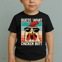 Guess What Chicken Butt Funny Chicken Meme Toddler T-Shirt thumb 2