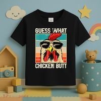Guess What Chicken Butt Funny Chicken Meme Toddler T-Shirt thumb 3