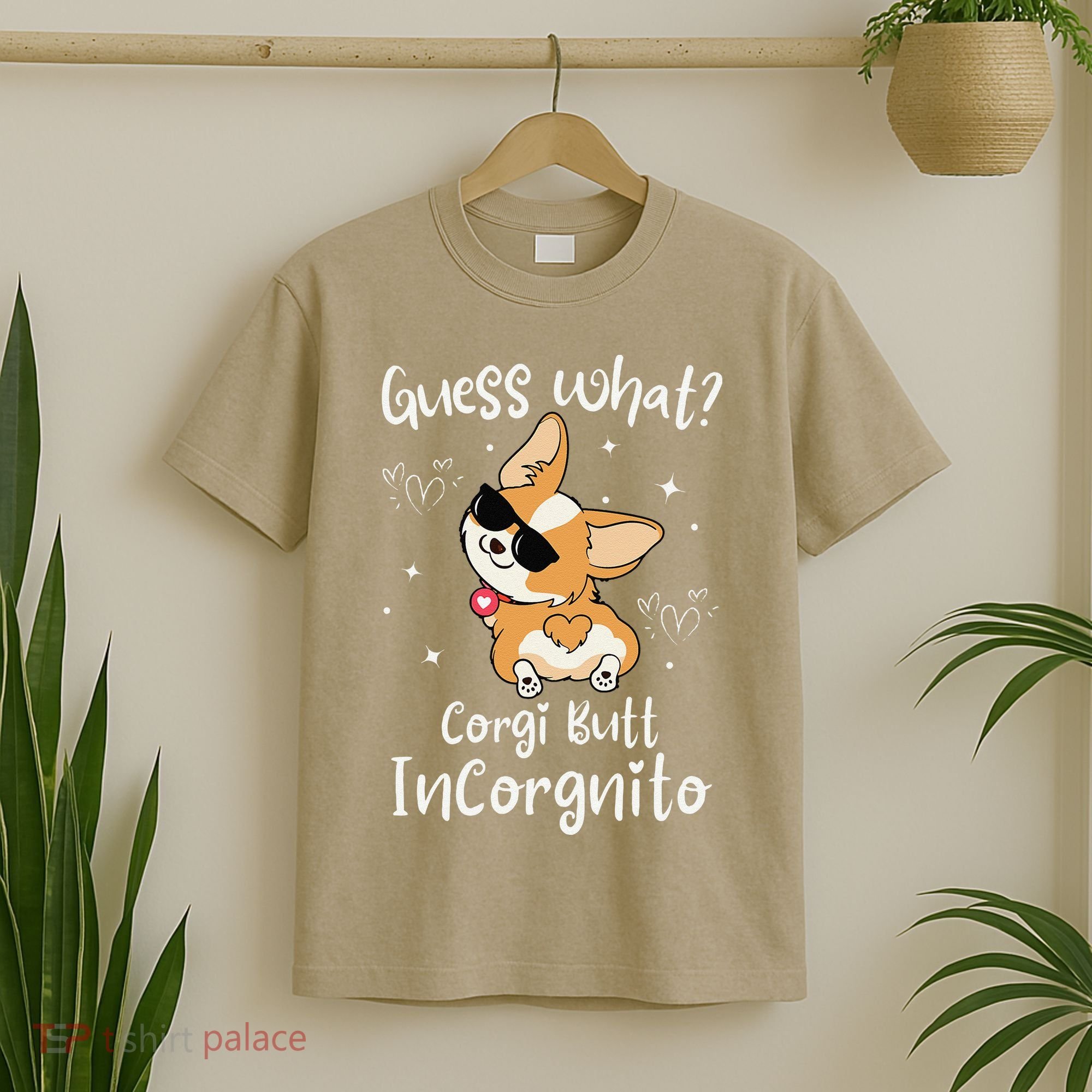 Guess What Corgi Butt Incorgnito Funny Pun Corgi Dog T-Shirt