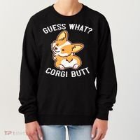 Guess What Corgi Butt Funny Corgi Dog Gift Pun Women's Sweatshirt thumb 0