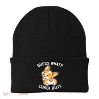 Guess What Corgi Butt Funny Corgi Dog Gift Pun Beanie thumb 0