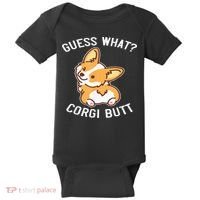 Guess What Corgi Butt Funny Corgi Dog Gift Pun Baby Bodysuit thumb 0