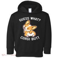 Guess What Corgi Butt Funny Corgi Dog Gift Pun Toddler Hoodie thumb 0