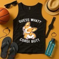 Guess What Corgi Butt Funny Corgi Dog Gift Pun Tank Top thumb 4