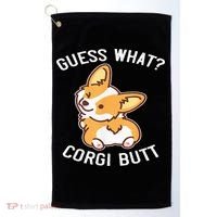 Guess What Corgi Butt Funny Corgi Dog Gift Pun Golf Towel thumb 0