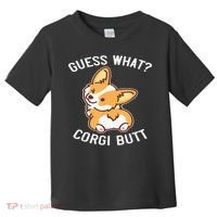 Guess What Corgi Butt Funny Corgi Dog Gift Pun Toddler T-Shirt thumb 0