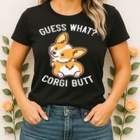 Guess What Corgi Butt Funny Corgi Dog Gift Pun Women's T-Shirt thumb 2