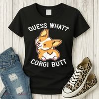 Guess What Corgi Butt Funny Corgi Dog Gift Pun Women's T-Shirt thumb 3