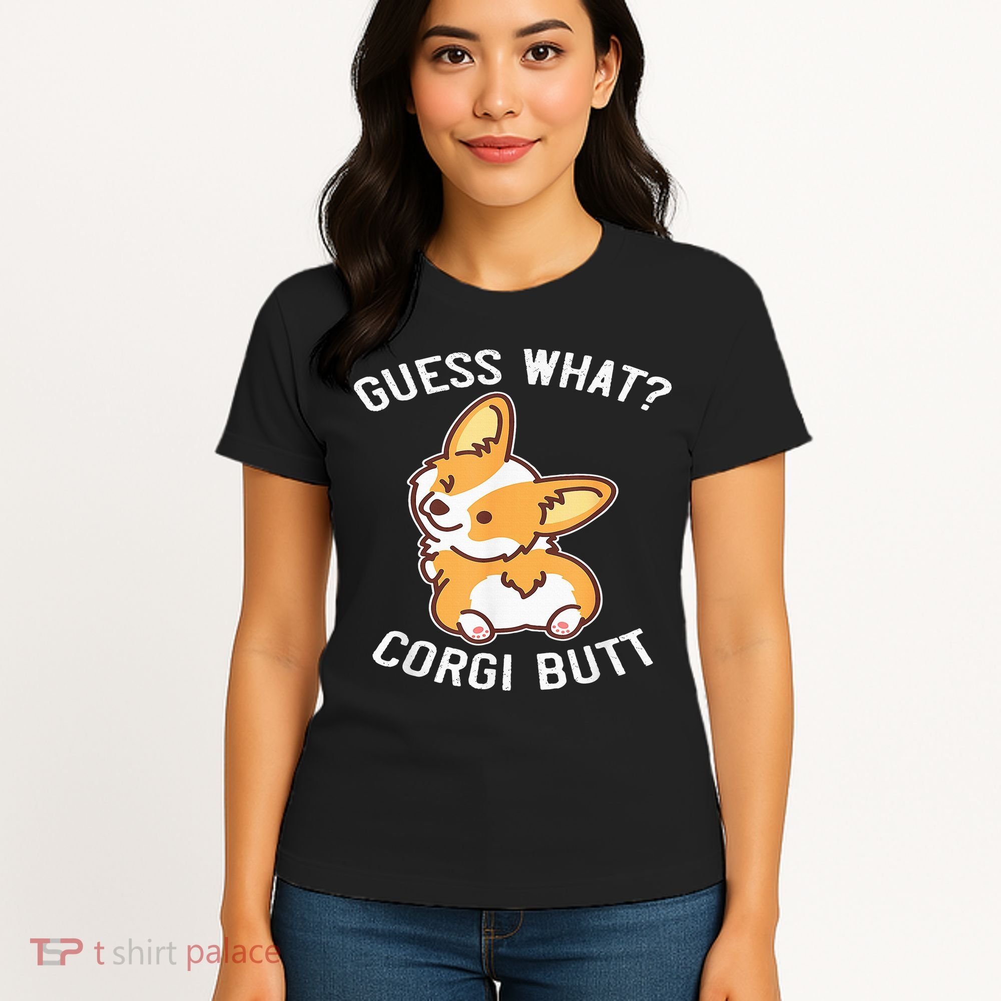 Guess What Corgi Butt Funny Corgi Dog Gift Pun Women's T-Shirt