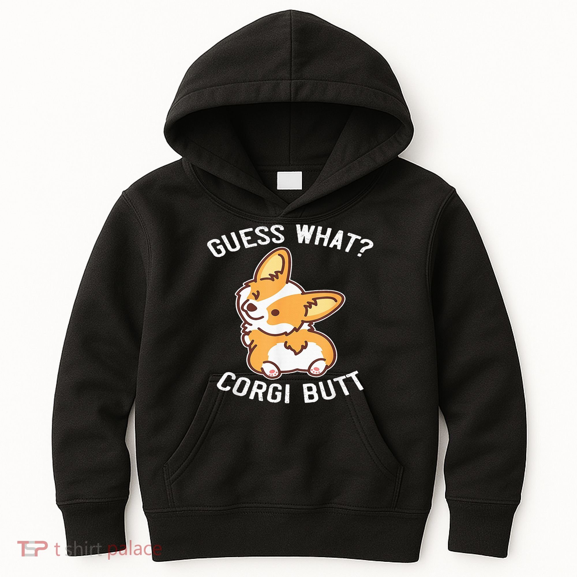 Guess What Corgi Butt Funny Corgi Dog Gift Pun Kids Hoodie
