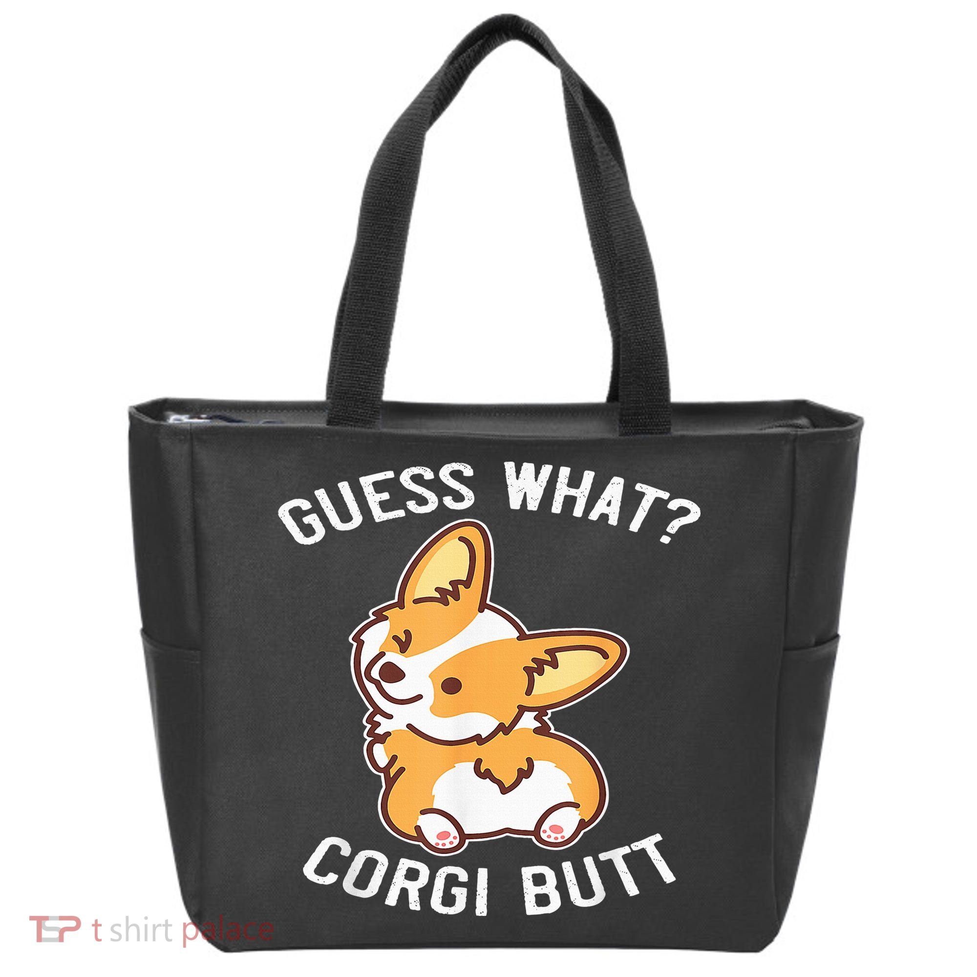 Guess What Corgi Butt Funny Corgi Dog Gift Pun Tote Bag