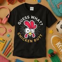 Guess What Chicken Butt Kids T-Shirt thumb 3